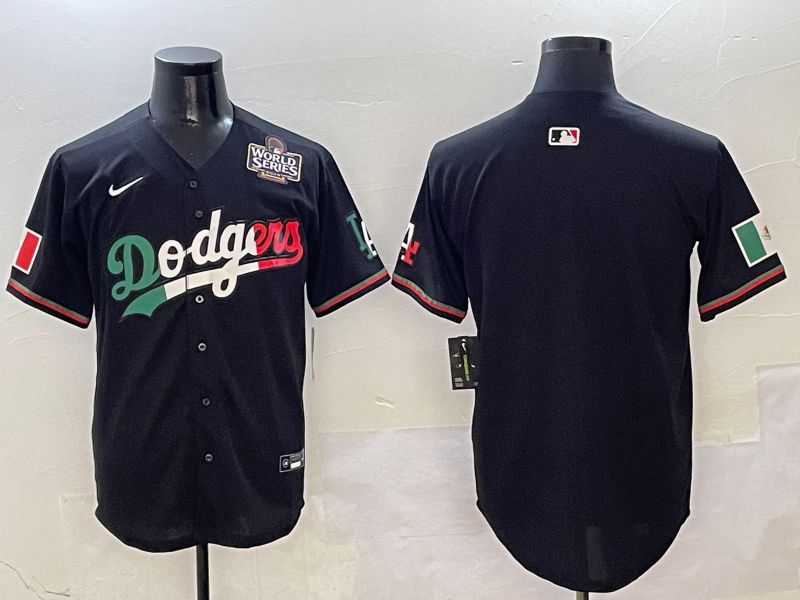 Men Los Angeles Dodgers Blank Black Mexico Second generation Nike 2025 MLB Jersey style 3